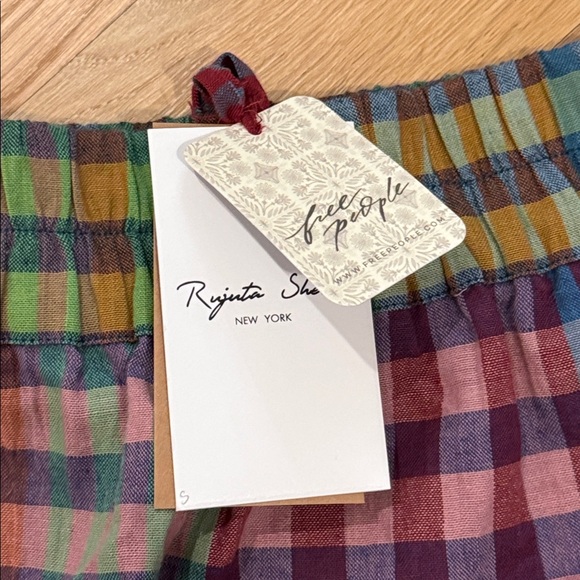 Free People Rujuta Sheth WAVE SKIRT | POSTCARD CHEX Small NWT $198 - Picture 8 of 10